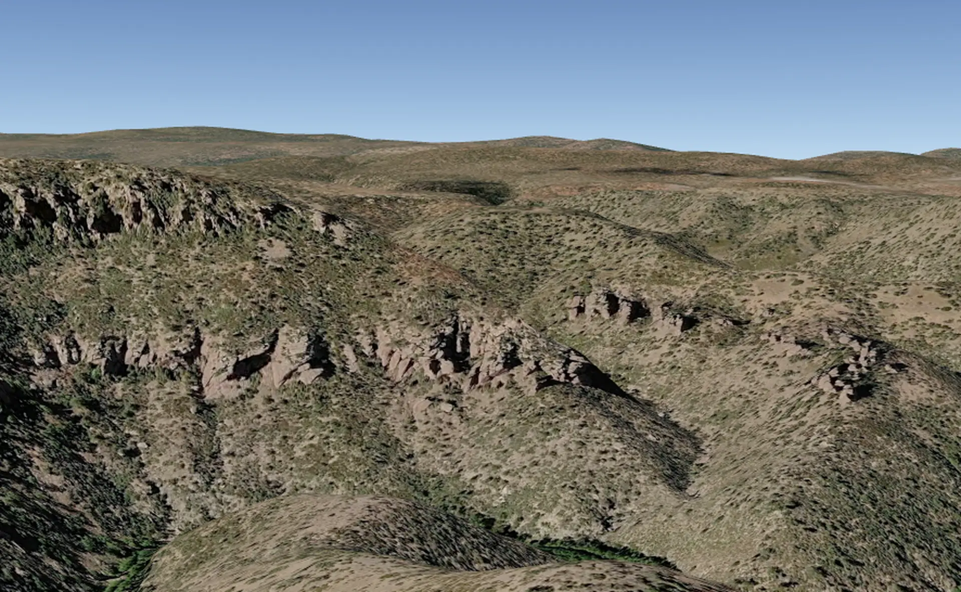 Rocky canyon terrain at Spring Creek project area